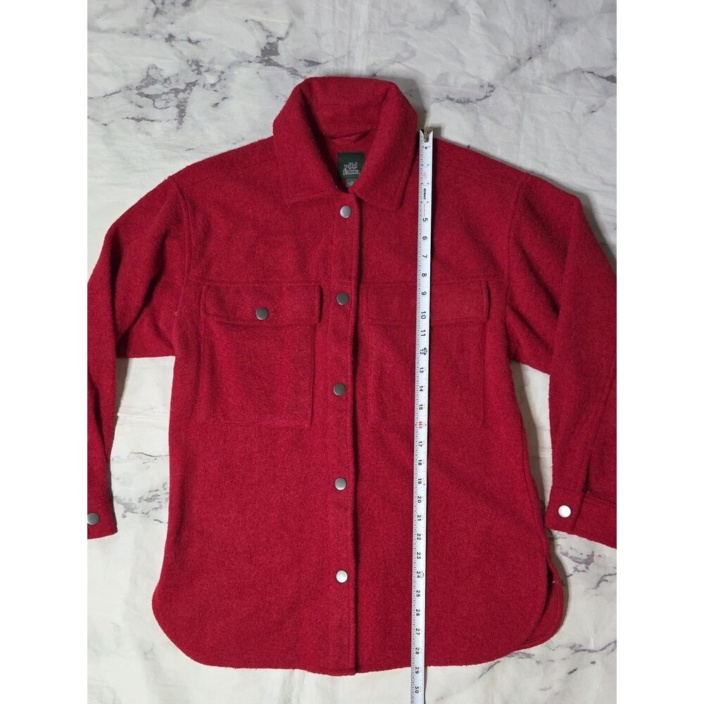 Wild Fable Red Oversize Button Front Shacket - Picture 4 of 7